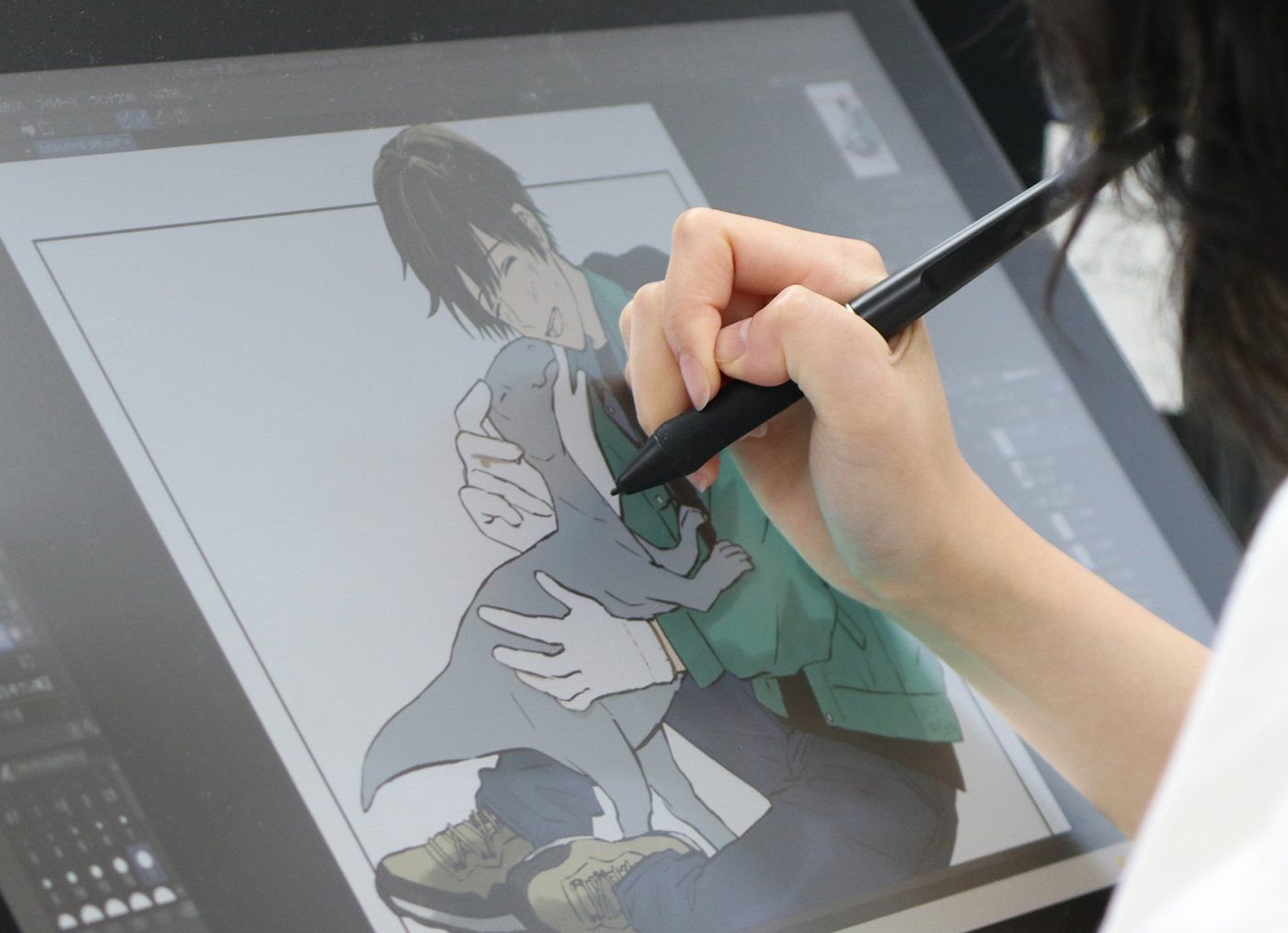 液晶タブレットでイラストを描く